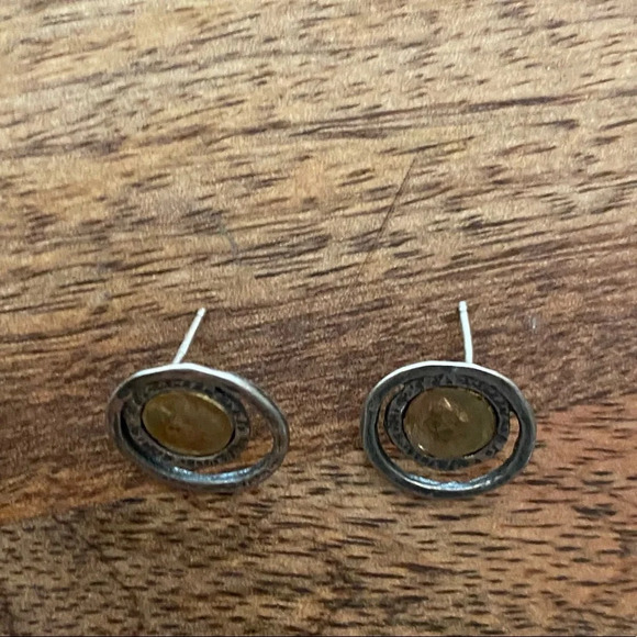 Vintage 925 Sterling Silver Round Open Cut Earrings - Picture 8 of 9